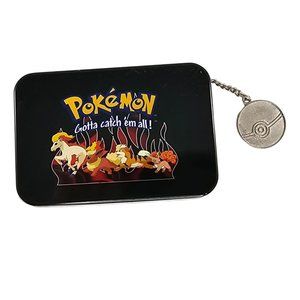Nintendo | Toys | Vintage Pokemon Fire Type Tin Card Holder Lidded Poke  Ball Keychain 200 | Poshmark